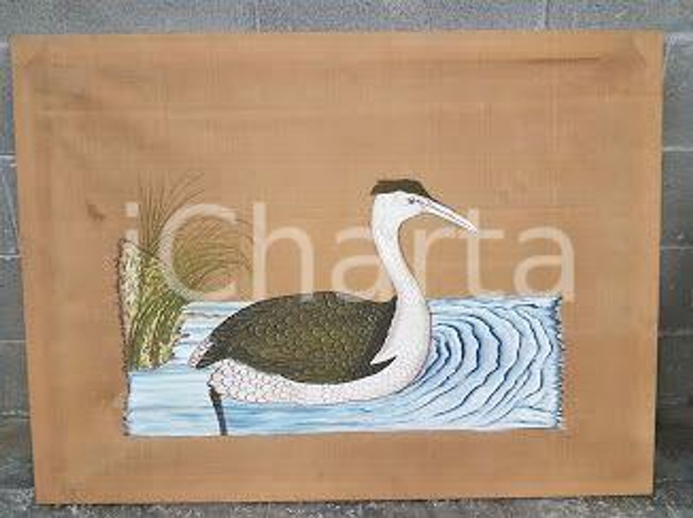 1975 CINA VINTAGE - Anatra piumaggio verde - quadro 115x85 cm