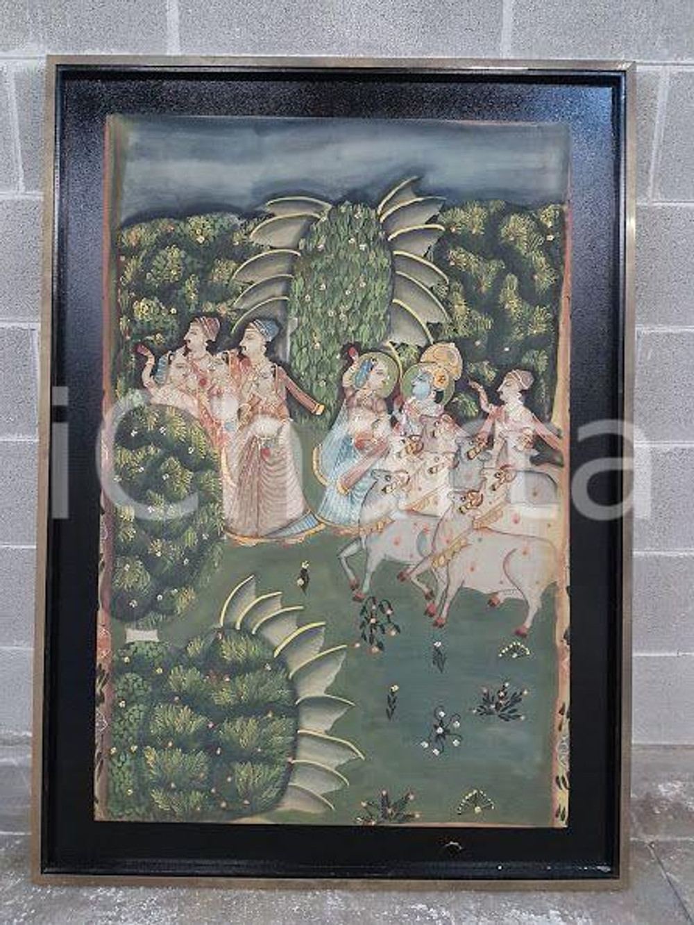 1970 INDIA VINTAGE Giardino indiano - quadro 88,5 x 124 cm