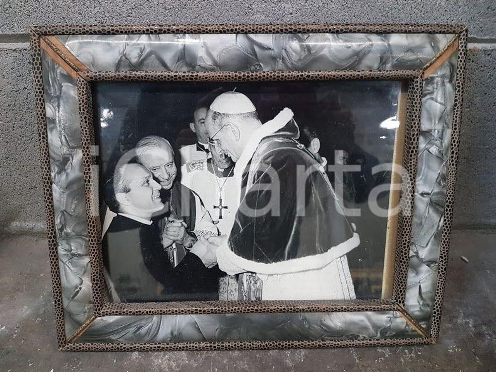1970 VINTAGE fotografia in cornice di Papa Paolo VI  - 30,5 x 24,5 cm