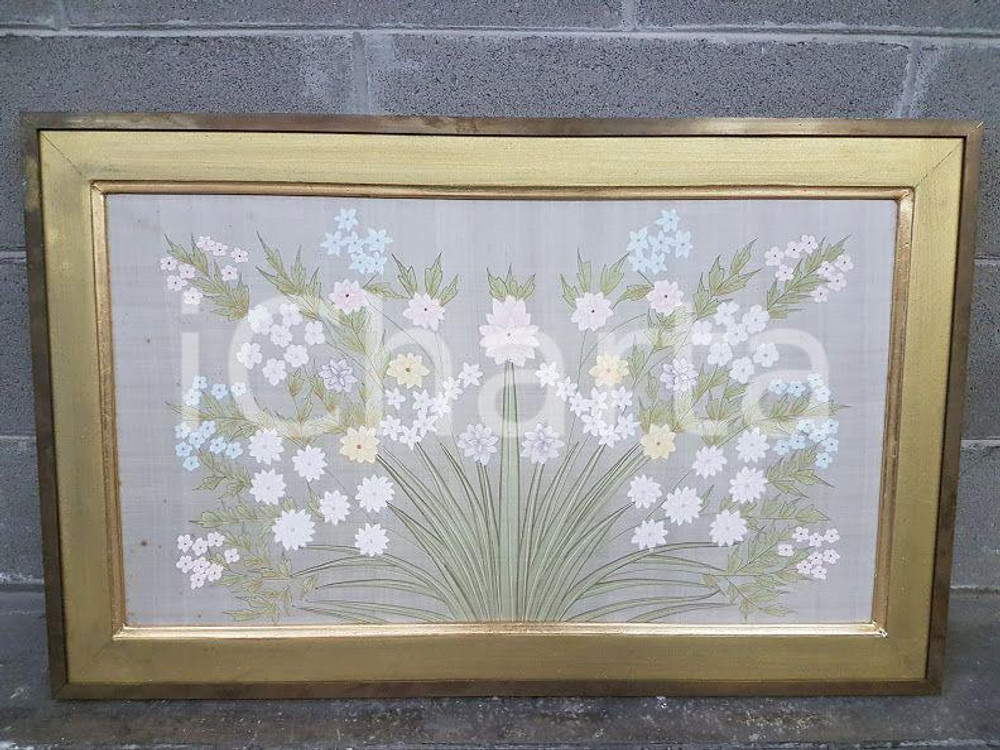 1970 VINTAGE Fiori a stelo lungo colori pastello  - Quadro 87 x 55 cm