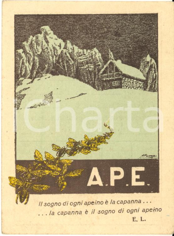 Oggetto da collezione cartaceo 1923 MILANO Tessera A.P.E. Associazione Antialcoolica Proletari Escursionisti 1