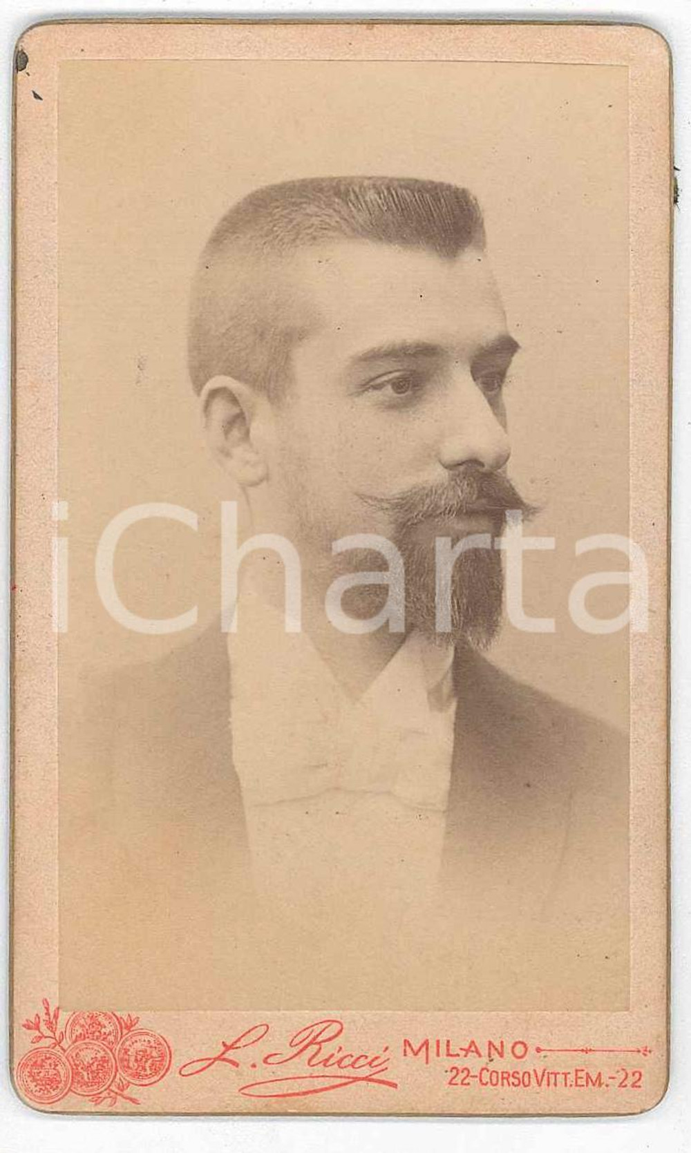 1880 ca. MILANO - Ritratto maschile - Foto L. RICCI CDV