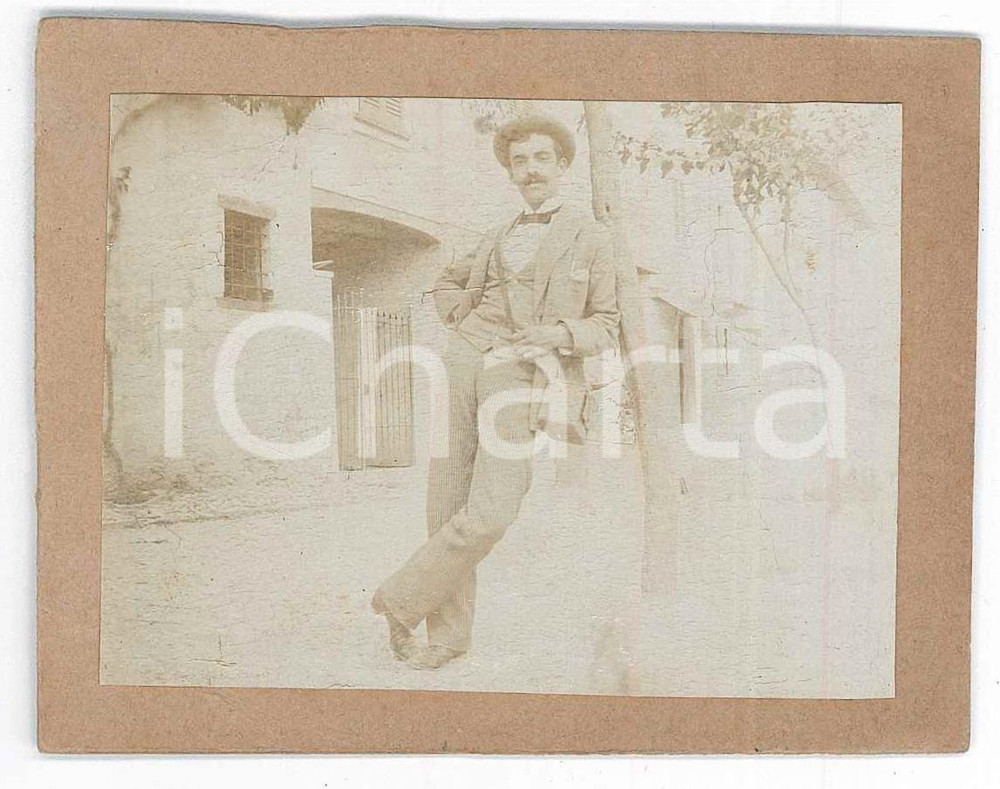 1910 ca ITALIA Giovane uomo con tascapane - Foto VINTAGE 9x7 cm