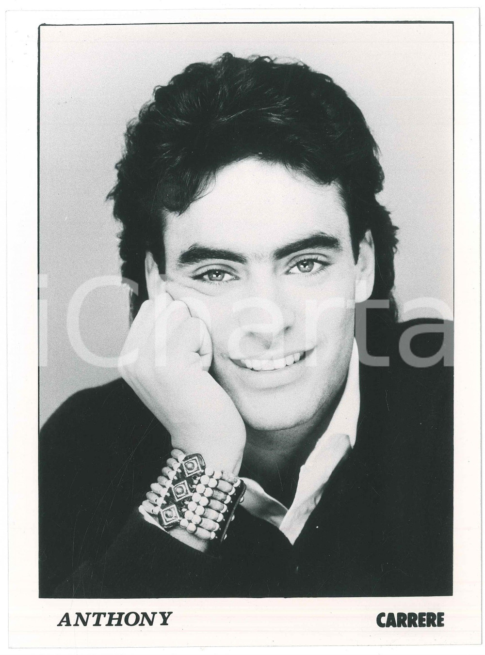 1990 ca CINEMA FRANCIA Anthony DELON Ritratto dell'attore - Foto 18x24 cm