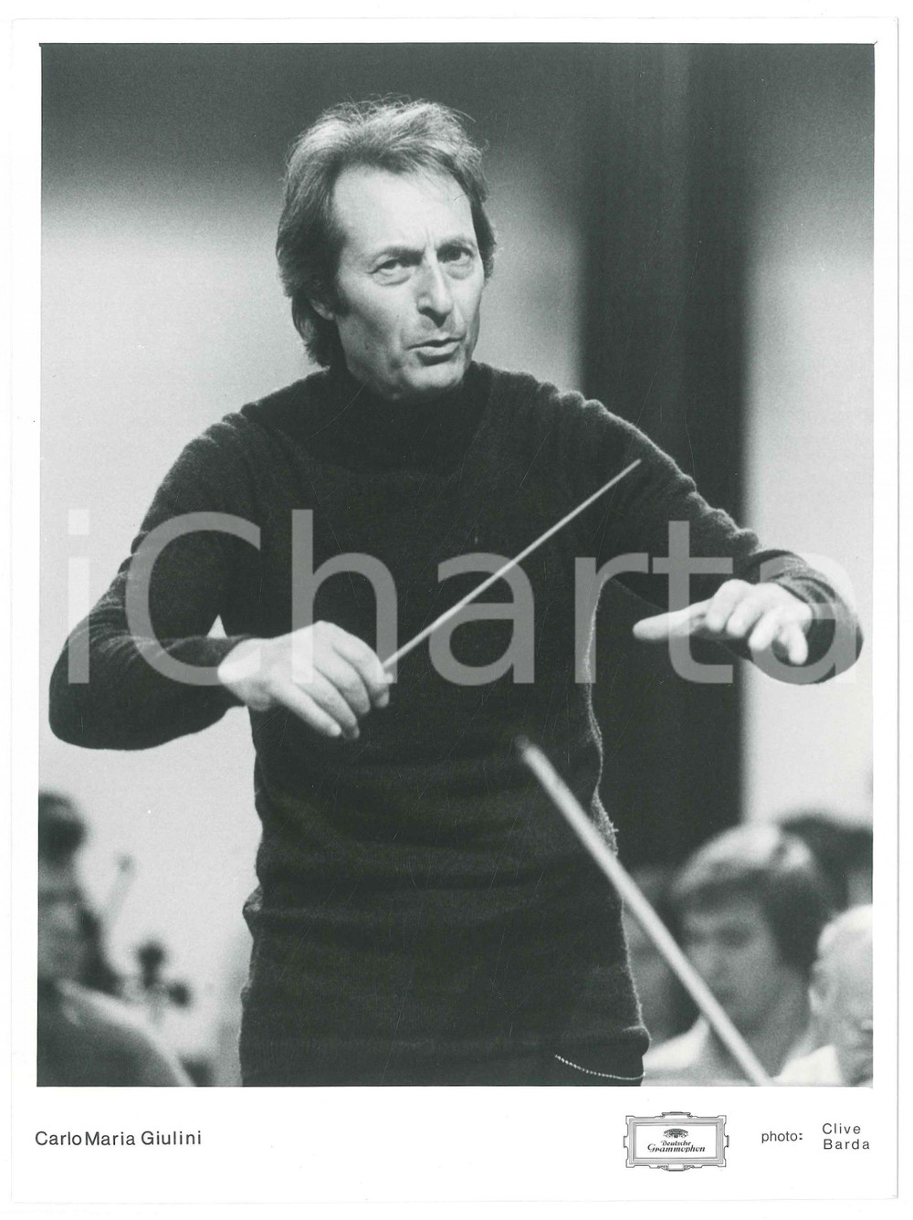 1990 ca MUSICA CLASSICA Carlo Maria GIULINI Ritratto durante le prove - Foto (5) Fotografia di agenzia.  GOOD/buono  Formato: 18x24 cm originale e autentica 1