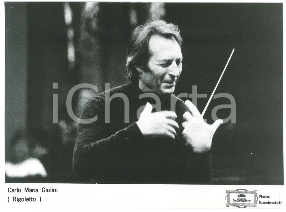 Fotografia d epoca originale 1980 WIEN  MUSIKVEREIN Carlo Maria GIULINI Rigoletto rehearsal  Photo 23x17 1