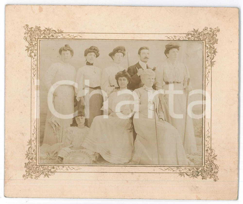 Fotografia d epoca originale 1910 ca ITALIA Ritratto di gruppo  Donne in bianco Fotografia ANONIMA 17x14 cm 1