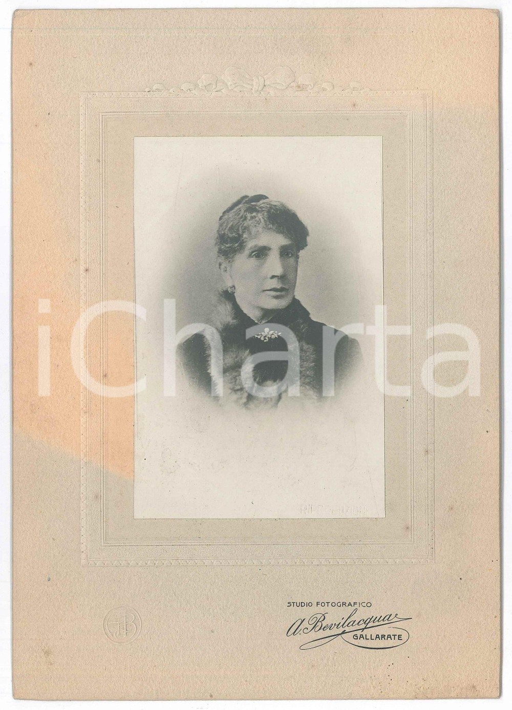 Fotografia d epoca originale 1910 ca GALLARATE VA Ritratto di Serafina DAVERIO MACCHI Foto A. BEVILACQUA 1