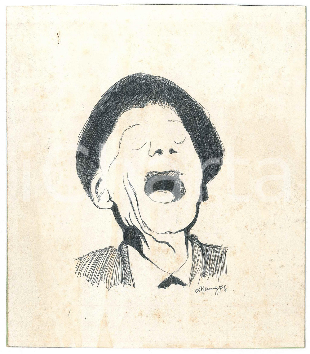 Opera d’arte autentica 1974 COSTUME PADOVA Achille GAMBERINI  Ne le ostarie se bagna ogni omo Disegno 1