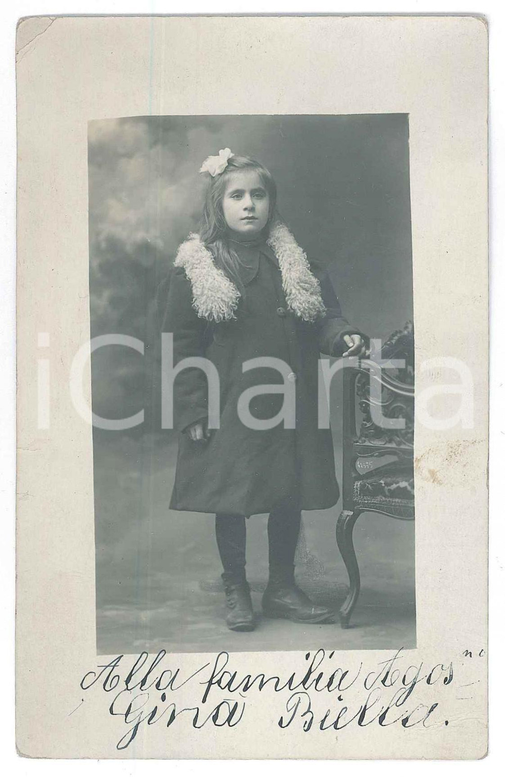 Fotografia d epoca originale 1930 ca EMIGRAZIONE Giovane Gina BIELLA  Ritratto  Foto 9x14 cm 1
