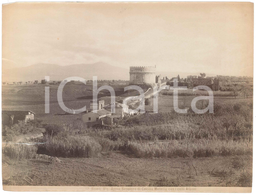 1910 ca ROMA Via Appia - Sepolcro di Cecilia Metella e COLLI ALBANI Foto seriale