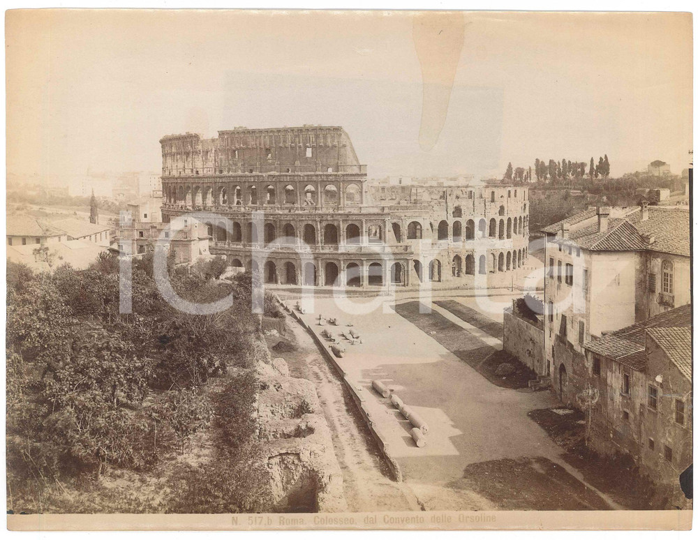 Fotografia d epoca originale 1910 ca ROMA Colosseo dal convento delle Orsoline  Foto seriale 25x19 cm 1