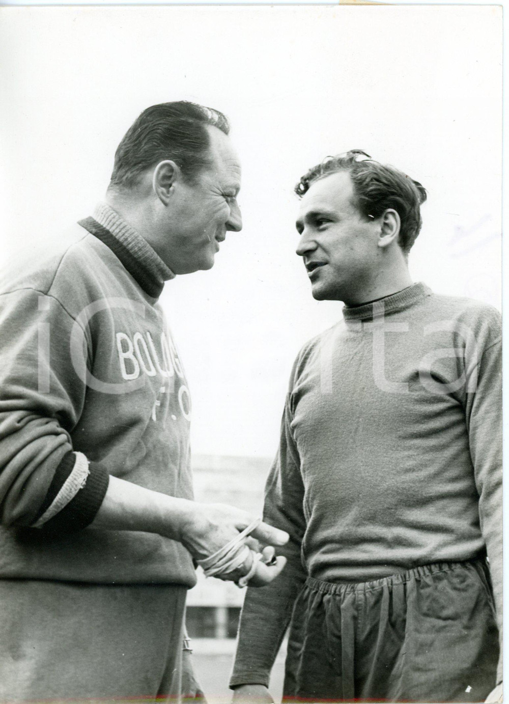 1953 CALCIO BOLOGNA F.C. - Henry THILLBERG con l'allenatore Giuseppe VIANI *Foto
