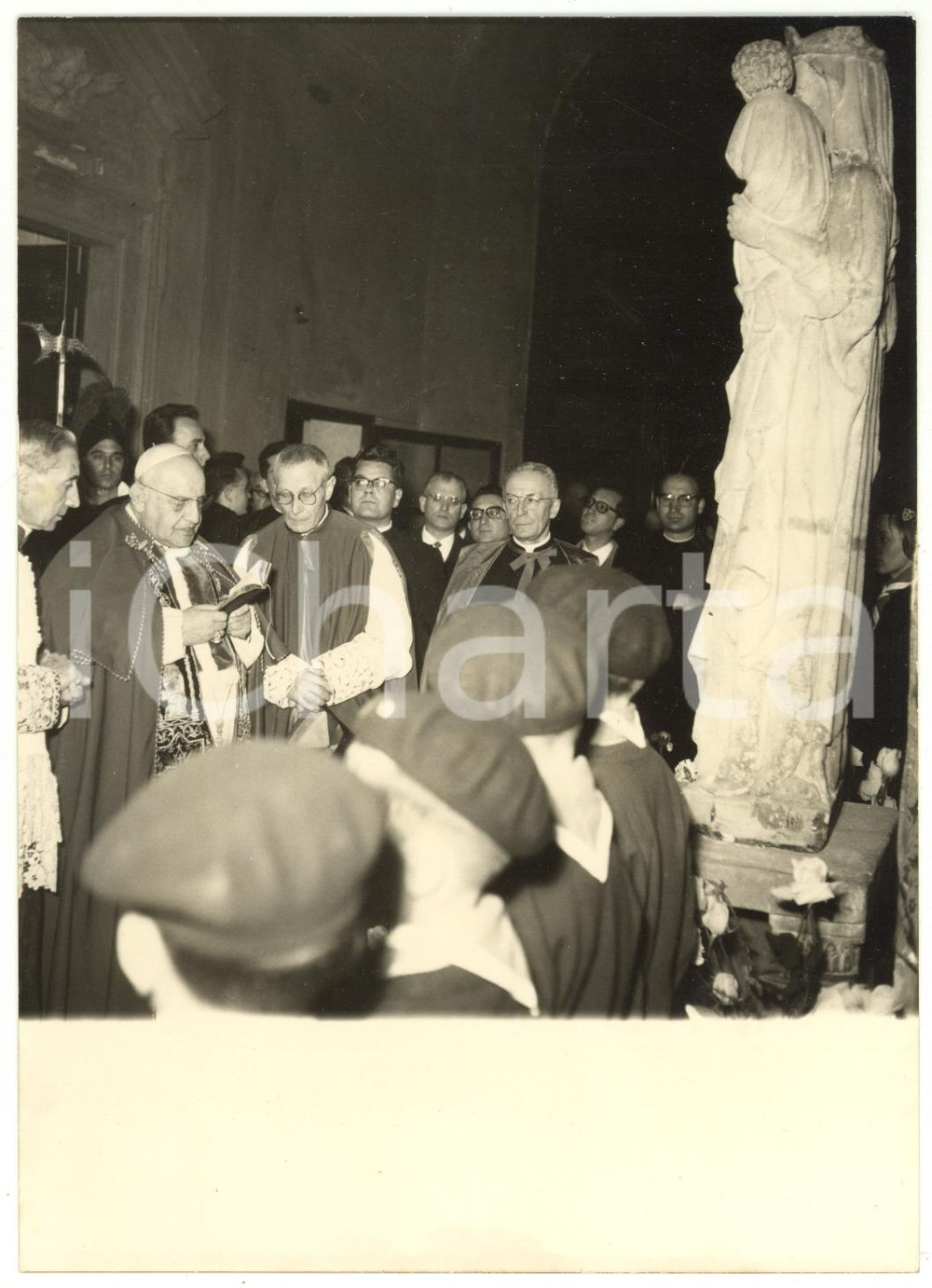 1959 ROMA Chiesa di San Luigi dei Francesi - Papa Giovanni XXIII in visita *Foto