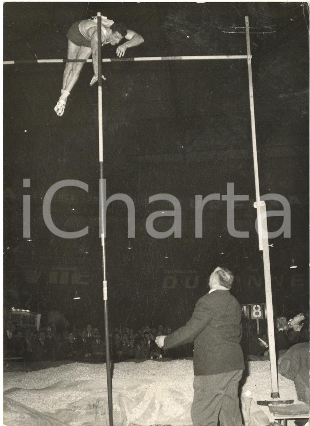 1959 PARIS ATLETICA Salto con l'asta - Don BRAGG in gara - Foto 13x18 cm