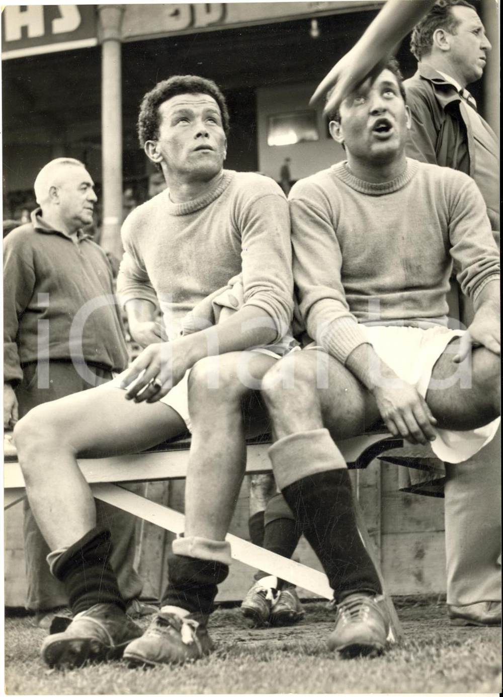 1960 ca BOLOGNA NAZIONALE CALCIO - Miguel MONTUORI Beniamino DI GIACOMO *Foto