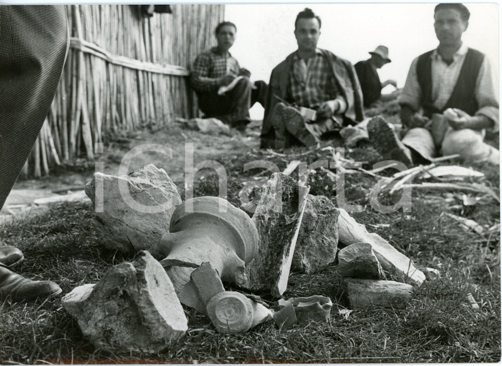 1959 ROMA Cava Società DALMINE Reperti archeologici ritrovati dagli operai *Foto