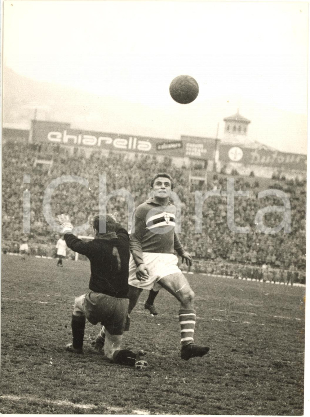 1960 ca CALCIO SERIE A SAMPDORIA Goal di Aurelio MILANI - Foto 13x18 cm