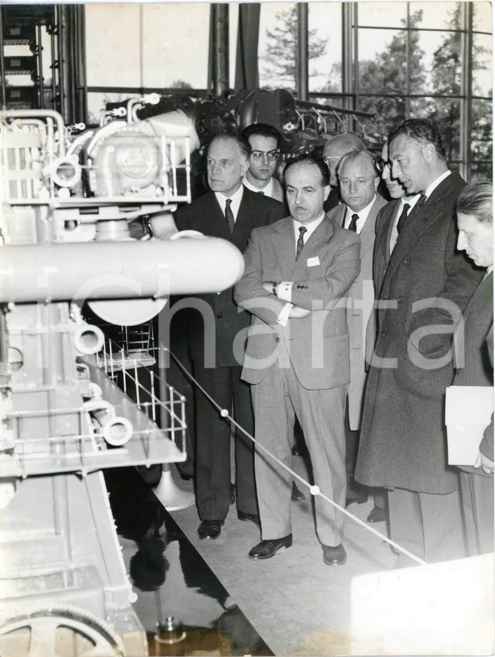 Fotografia d epoca originale 1962 MOSCA Mostra Industria Italiana  Gianni AGNELLI e il ministro Luigi PRETI 1