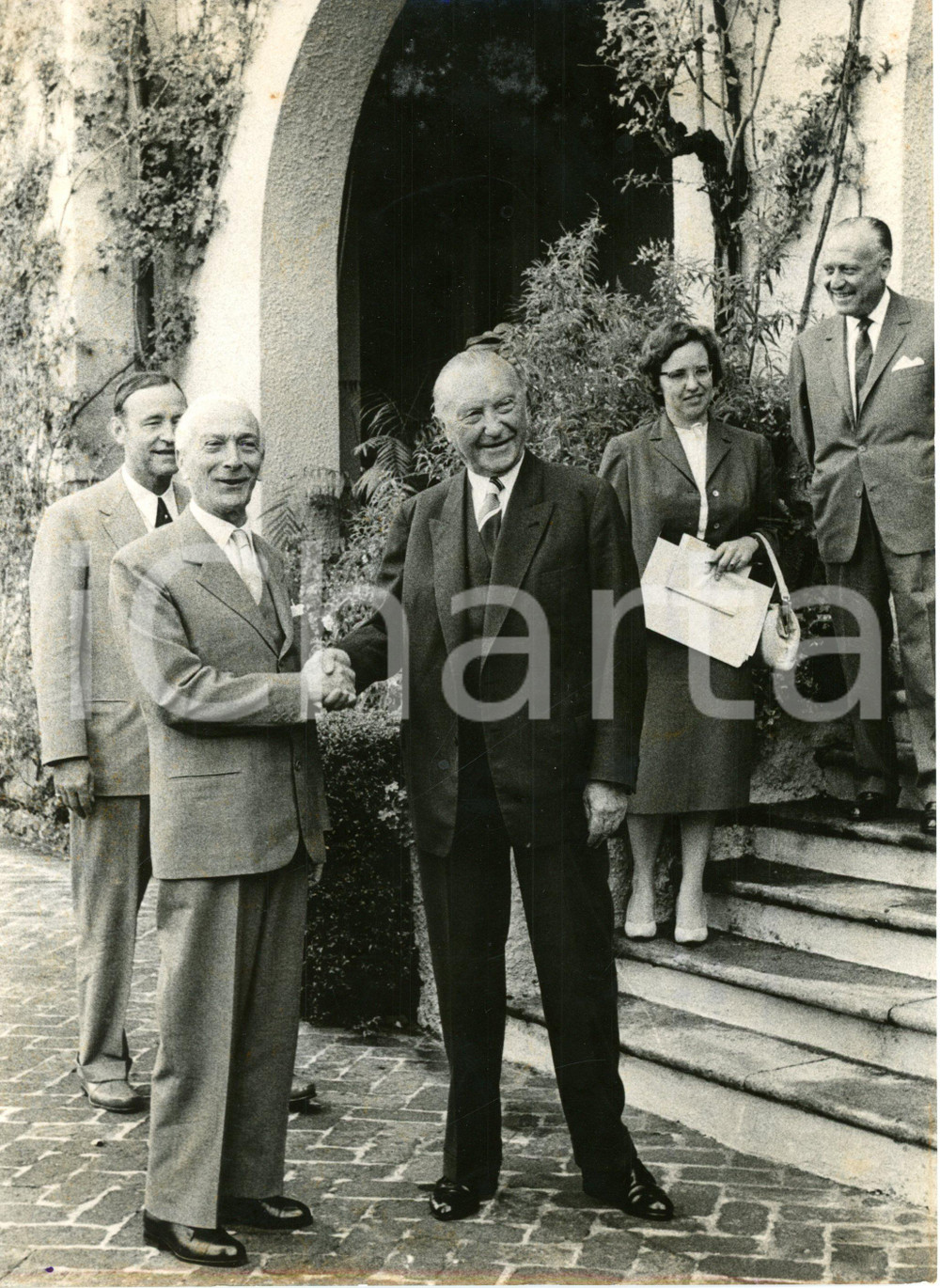 1959 CADENABBIA (CO) - Visita privata di Antonio SEGNI a Konrad ADENAUER *Foto