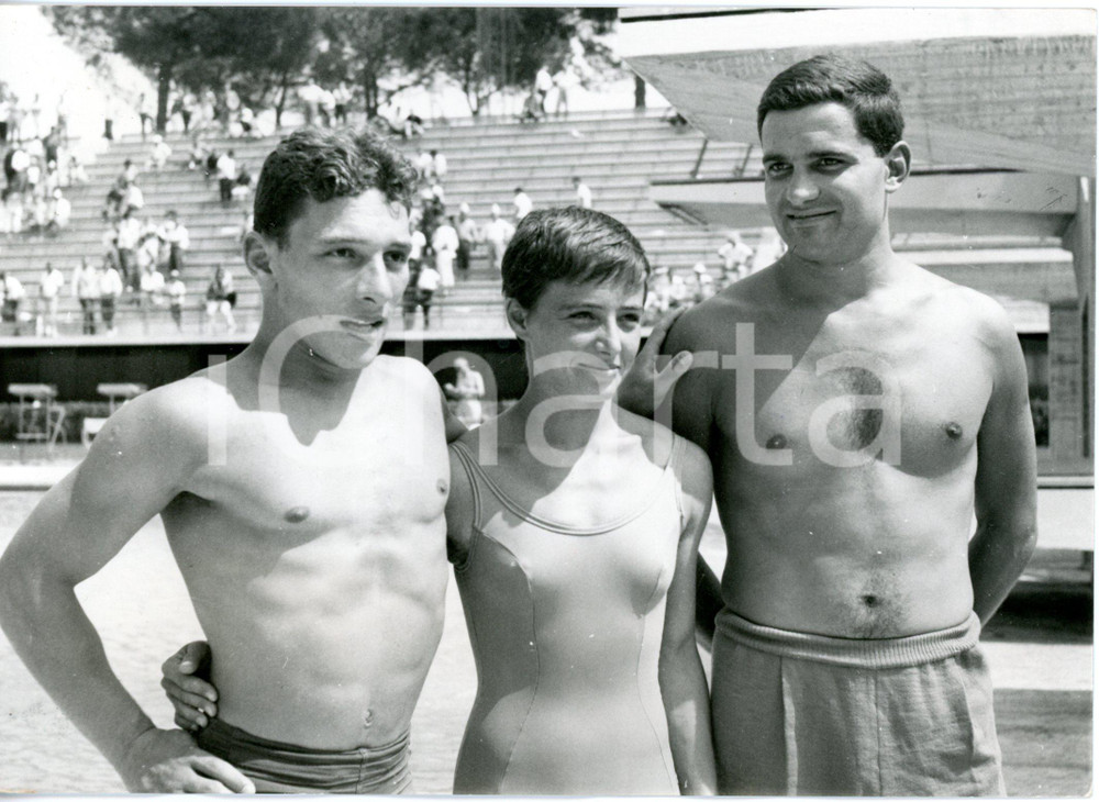 1959 ROMA FORO ITALICO Triangolare NUOTO Italia-Svezia-Inghilterra *Partecipanti