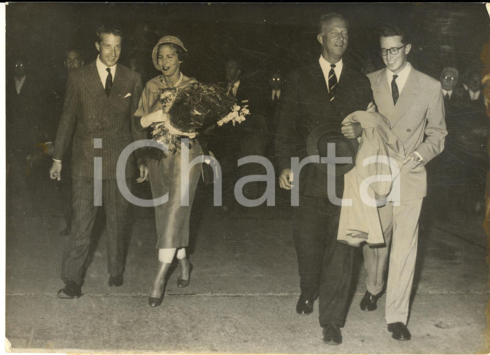 1957 MELSBROEK Re Baldovino del Belgio accoglie il padre Leopoldo - Foto 18x13