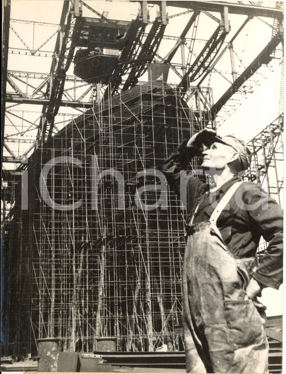 1954 HAMBURG The greatest tanker of the world before the launch *Photo 15x20