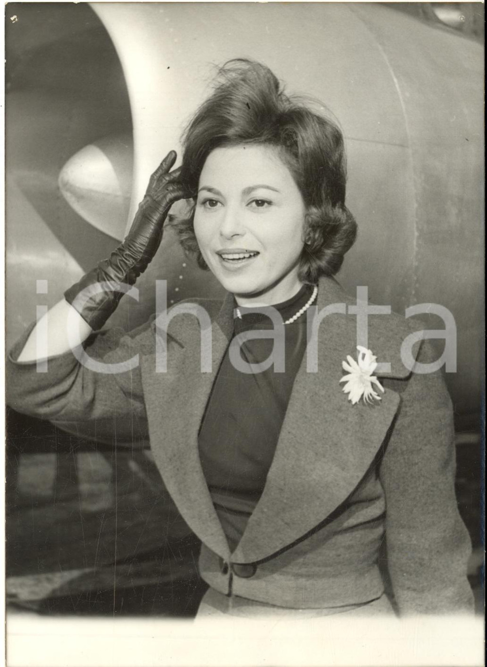 1960 PARIS ORLY Attrice Haya HARAREET all'arrivo *Fotografia 13x18 cm