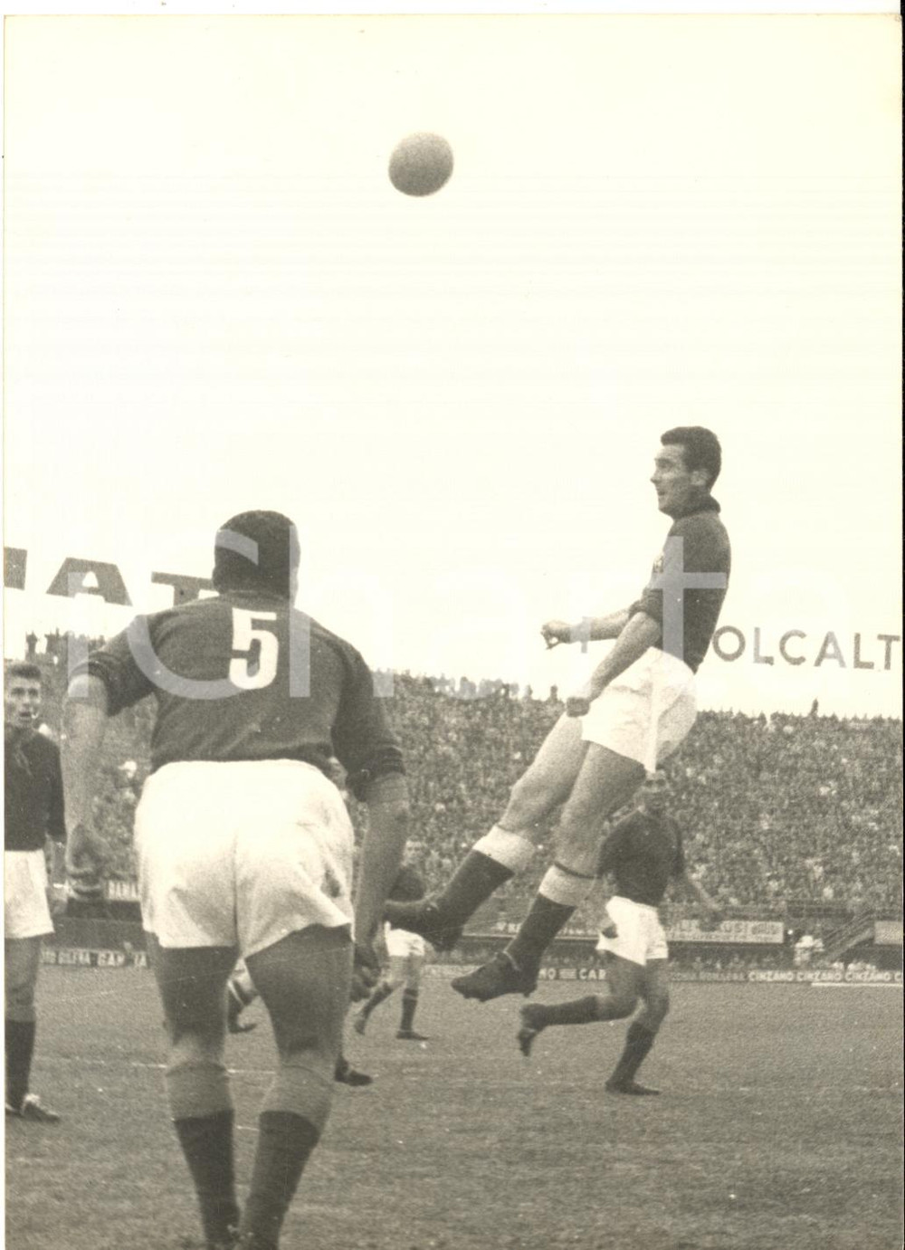 1957 FIRENZE CALCIO FIORENTINA-ROMA 2-0 Colpo di testa Alberto ORZAN *Foto 13x18