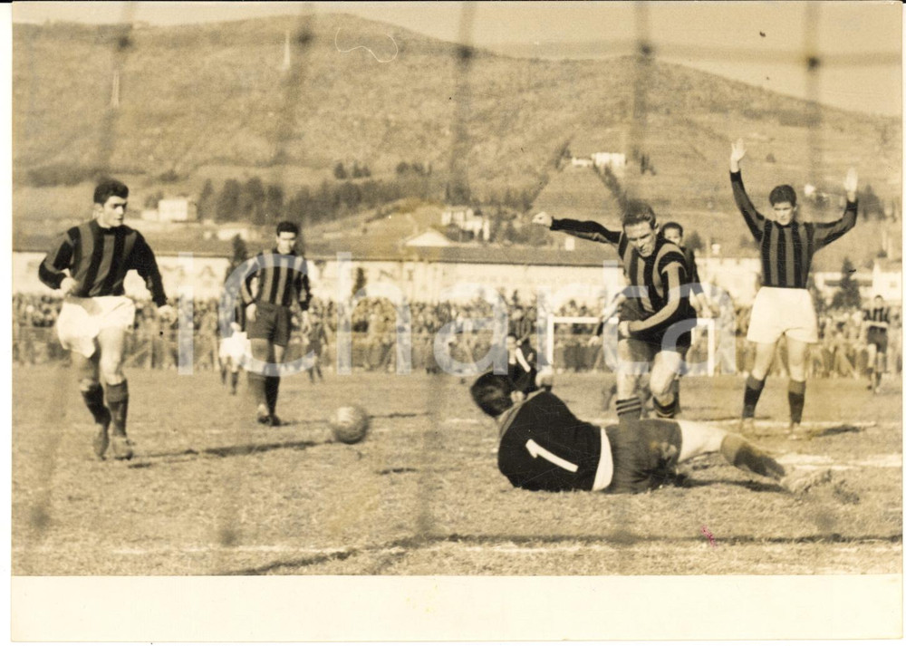 1955 BERGAMO CALCIO ATALANTA-MILAN 1-1 Parata di Lorenzo BUFFON - Foto 18x13