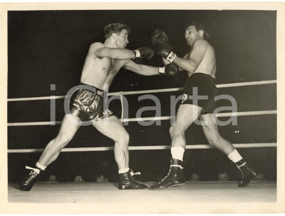 1953 LONDON Harringay Arena - BOXE Gordon HAZELL vs Widmer MILANDRI - Foto 20x15
