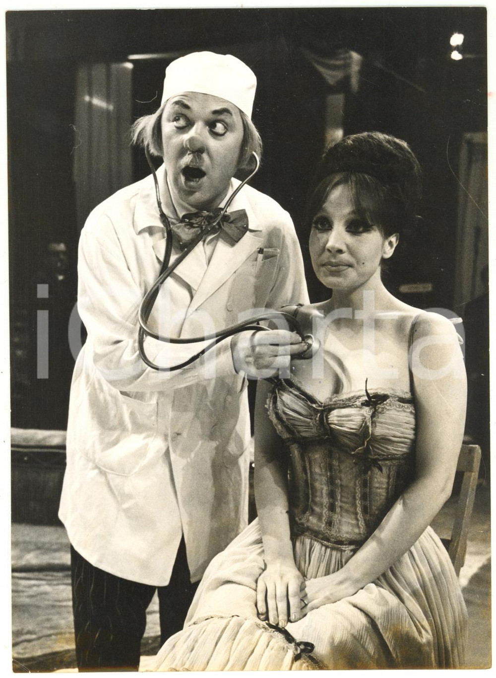1964 GENOVA - CIRCO DI MOSCA Rossella COMO con il clown Oleg POPOV *Foto