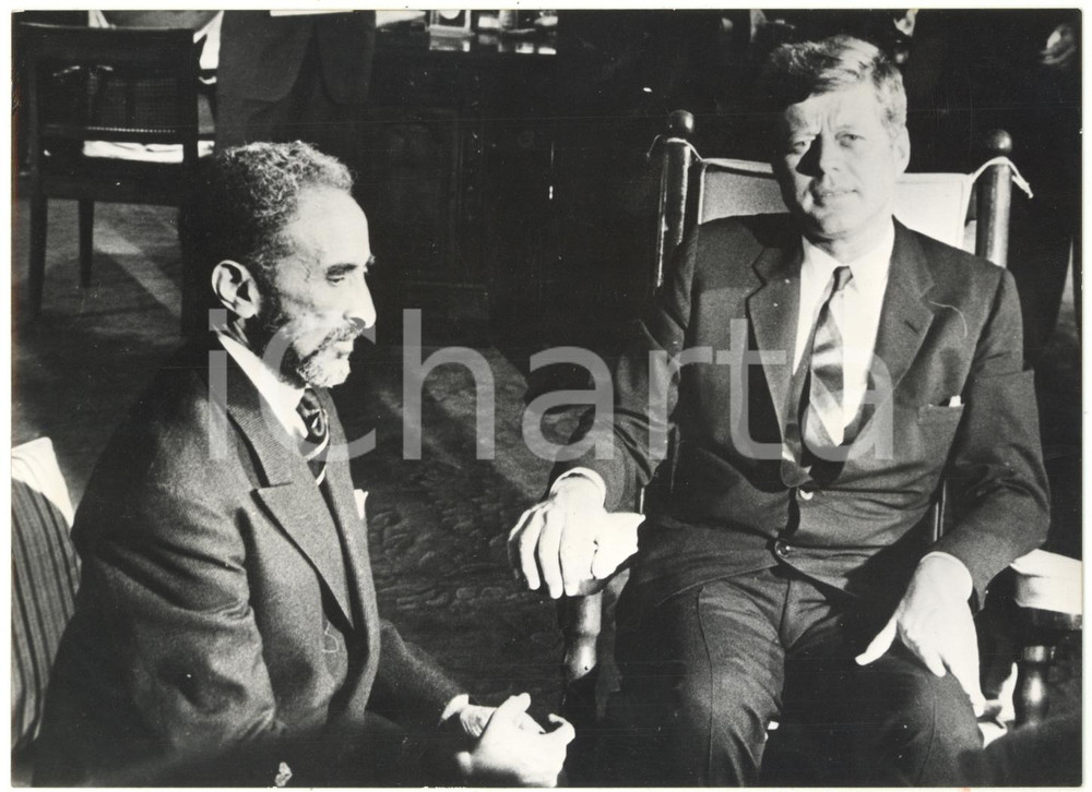 1963 WASHINGTON John Fitzgerald KENNEDY riceve Hailé SELASSIÉ *Foto 18x13