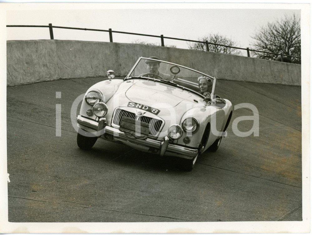 1956 MANCHESTER - Reg HARRIS and his wife in their MG MGA training for REC Rally