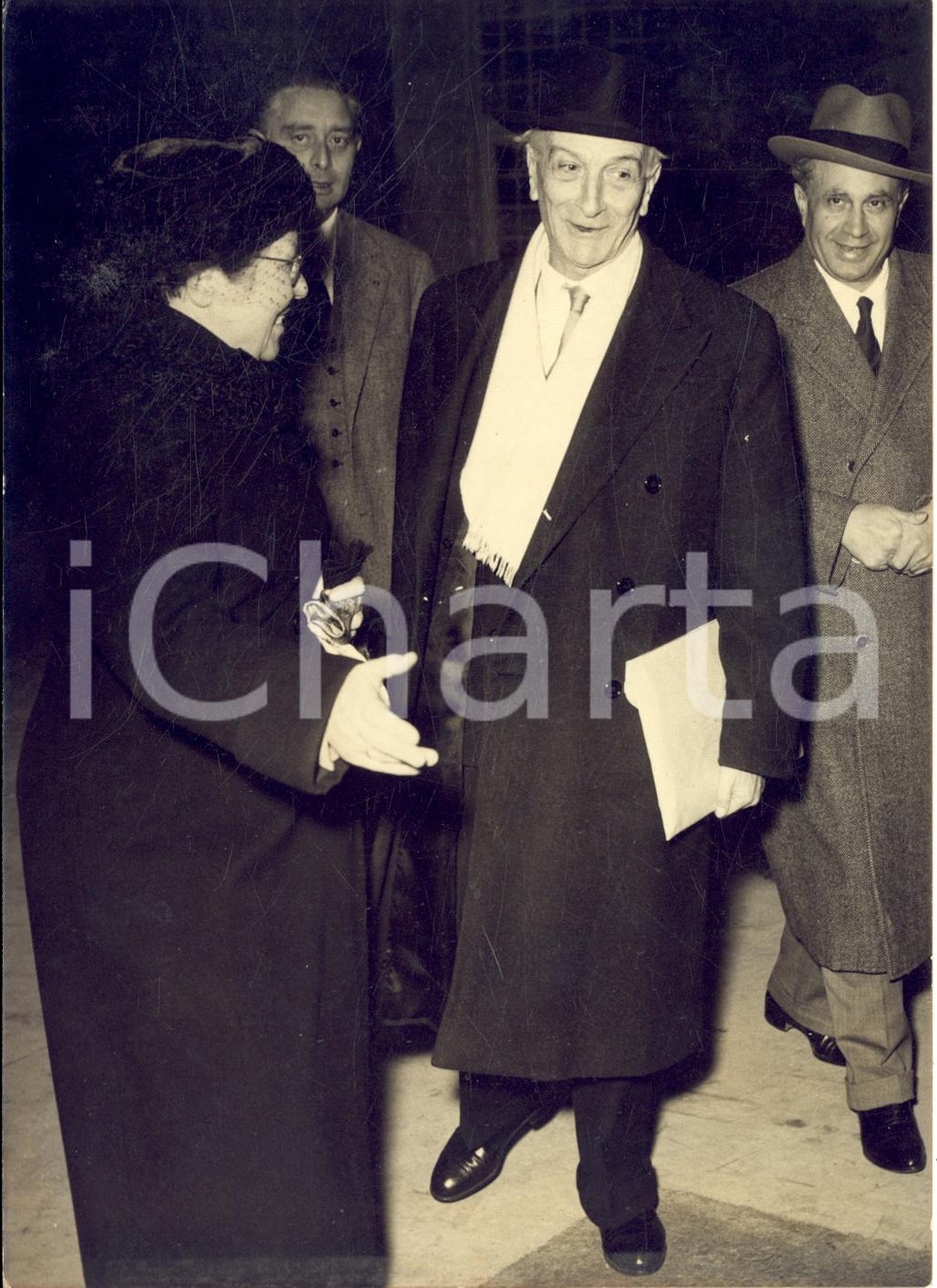1959 ROMA Elisabetta CONCI e Antonio SEGNI arrivano alla sede del CIDA *Foto