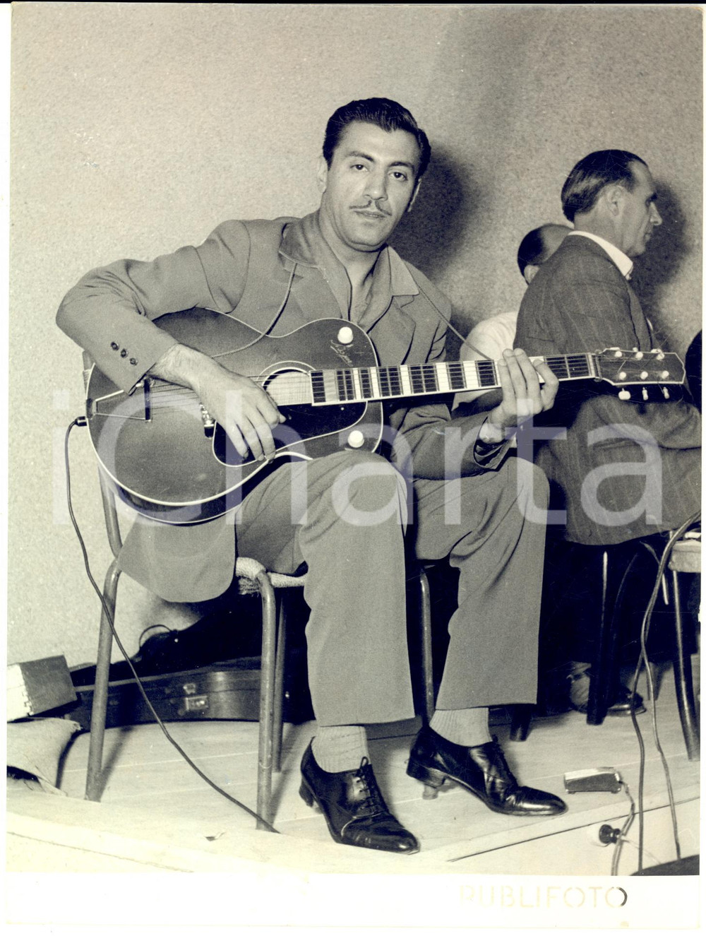 1955 ca GENOVA Orchestra Wolmer BELTRAMI - Il chitarrista - Foto 18x24 cm