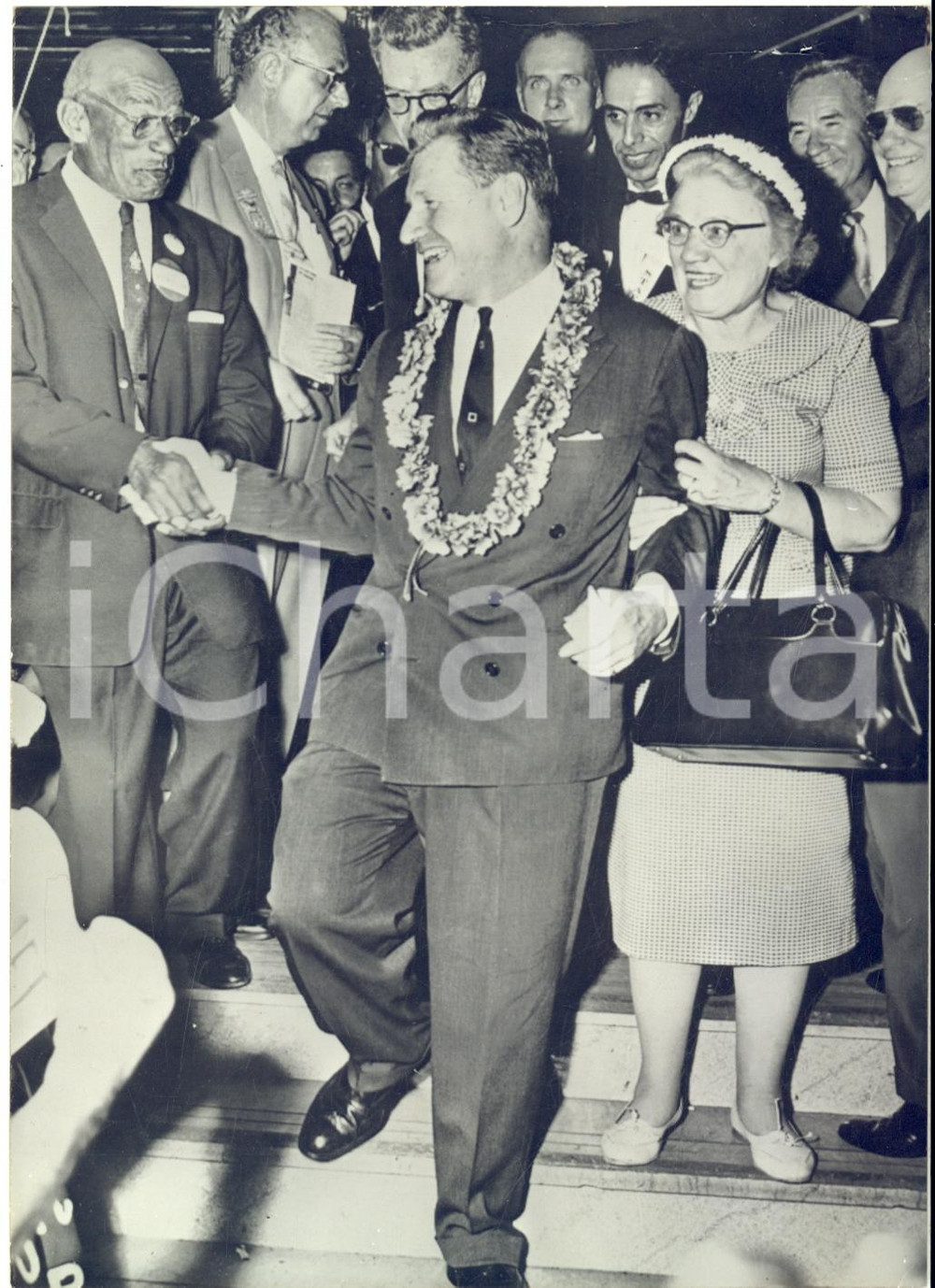 1960 CHICAGO Governatore Nelson ROCKEFELLER si reca alla convention repubblicana