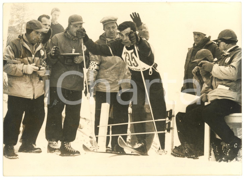 1956 OLIMPIADI CORTINA D'AMPEZZO Slalom speciale - Toni SAILER alla partenza
