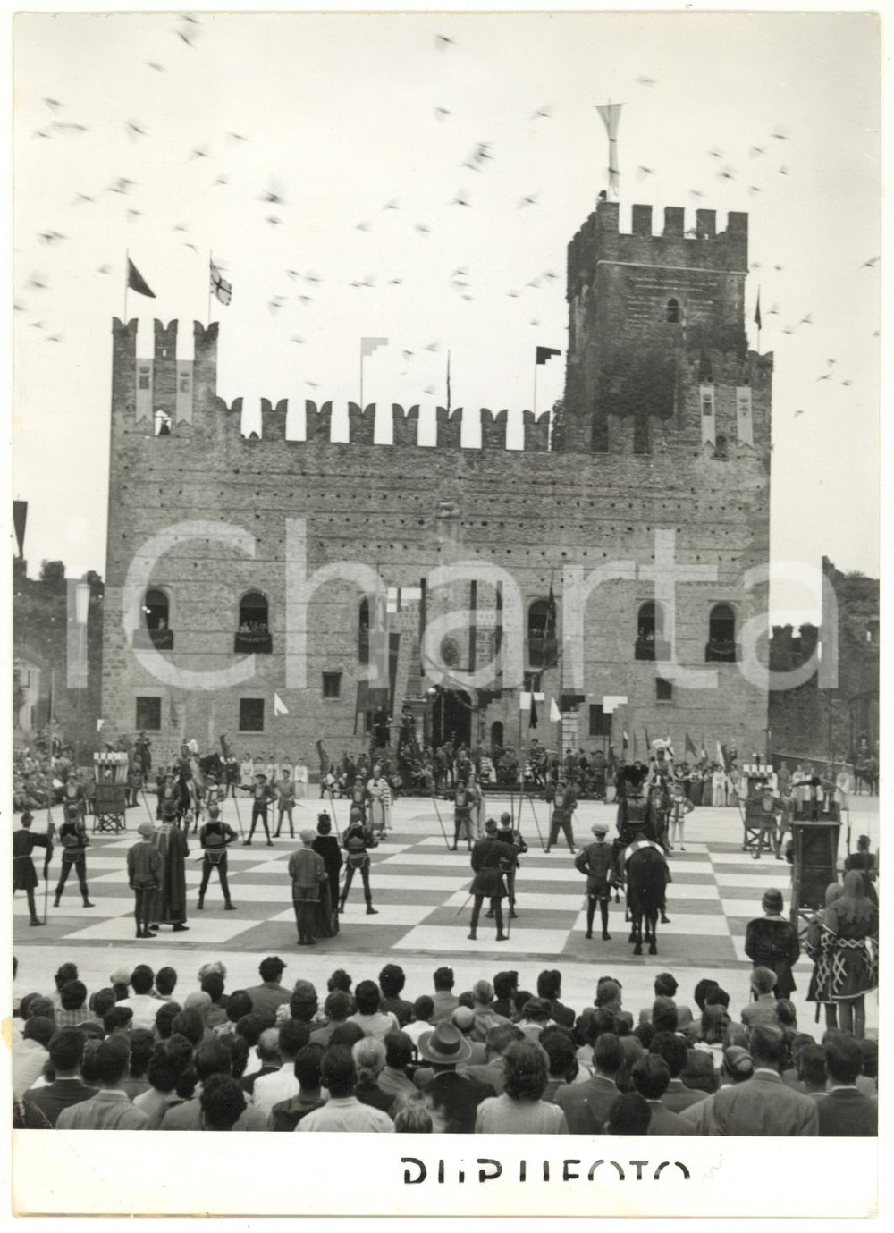 1954 CASTELLO DI MAROSTICA La partita degli scacchi viventi *Foto 13x18 cm