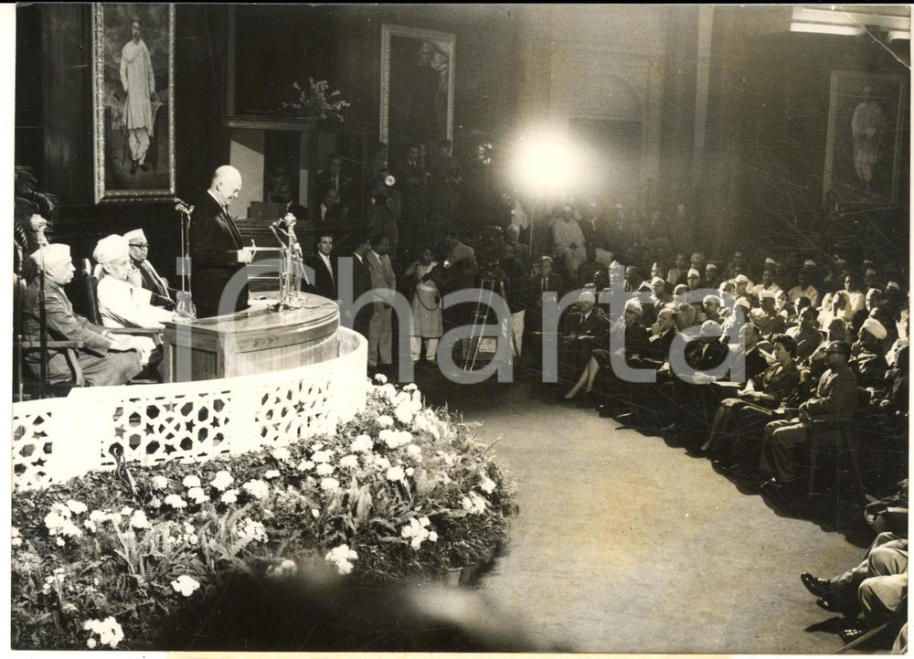 1959 NEW DELHI (INDIA) Discorso di Dwight EISENHOWER ai deputati indiani *Foto