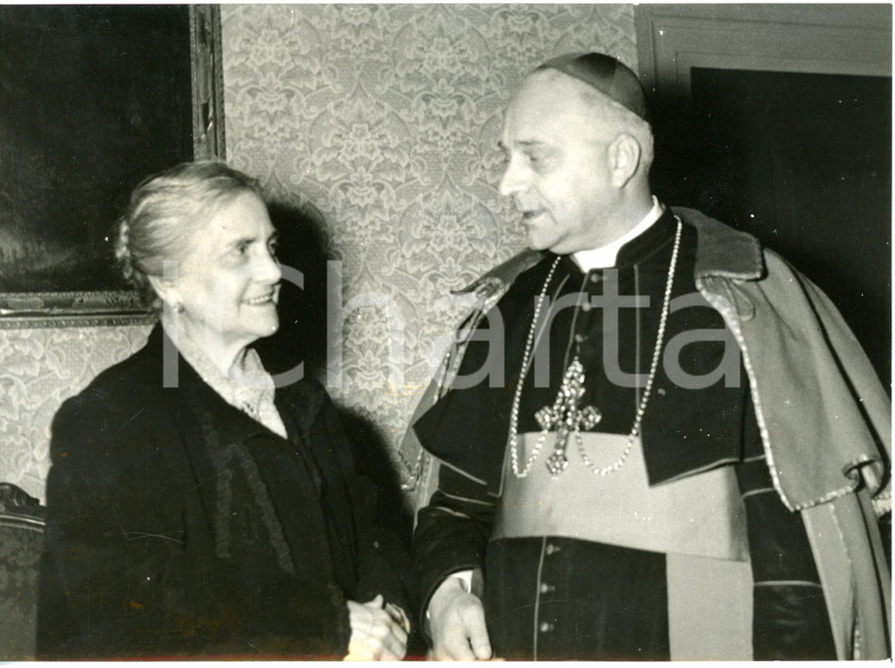 1958 VERONA - Cardinale Giovanni URBANI con la madre Elisabetta BORGHI *Foto