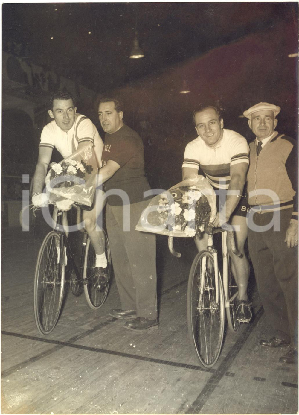 1955 ca PARIS CYCLISME Match franco-italien - Antonio MASPES Jacques BELLENGER