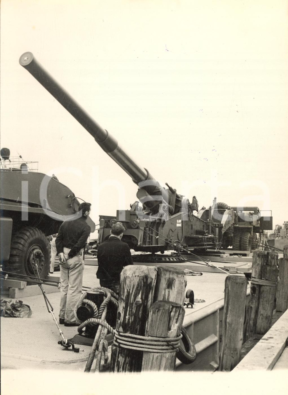 1953 NEW YORK Arrivo del primo cannone atomico US ARMY - Foto 13x18 cm