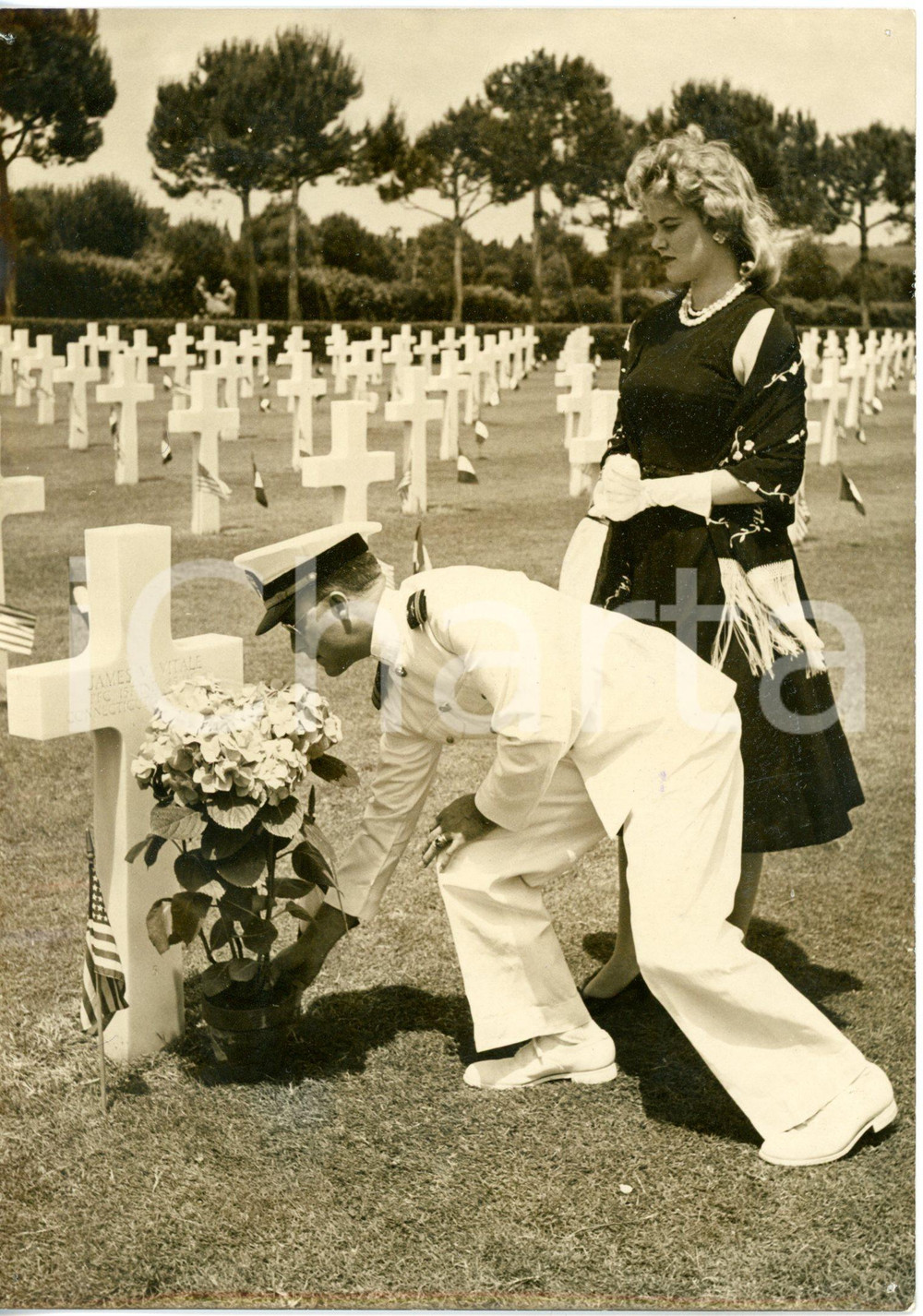 1959 NETTUNO Cimitero militare USA - MEMORIAL DAY - L'ammiraglio Charles BROWN