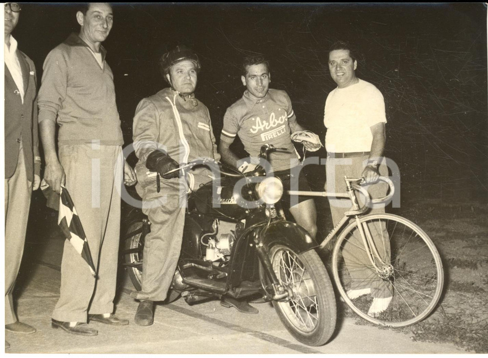 1954 ROMA GP Ciclomotoristico delle Nazioni - Bruno MONTI - Foto 18x13 cm