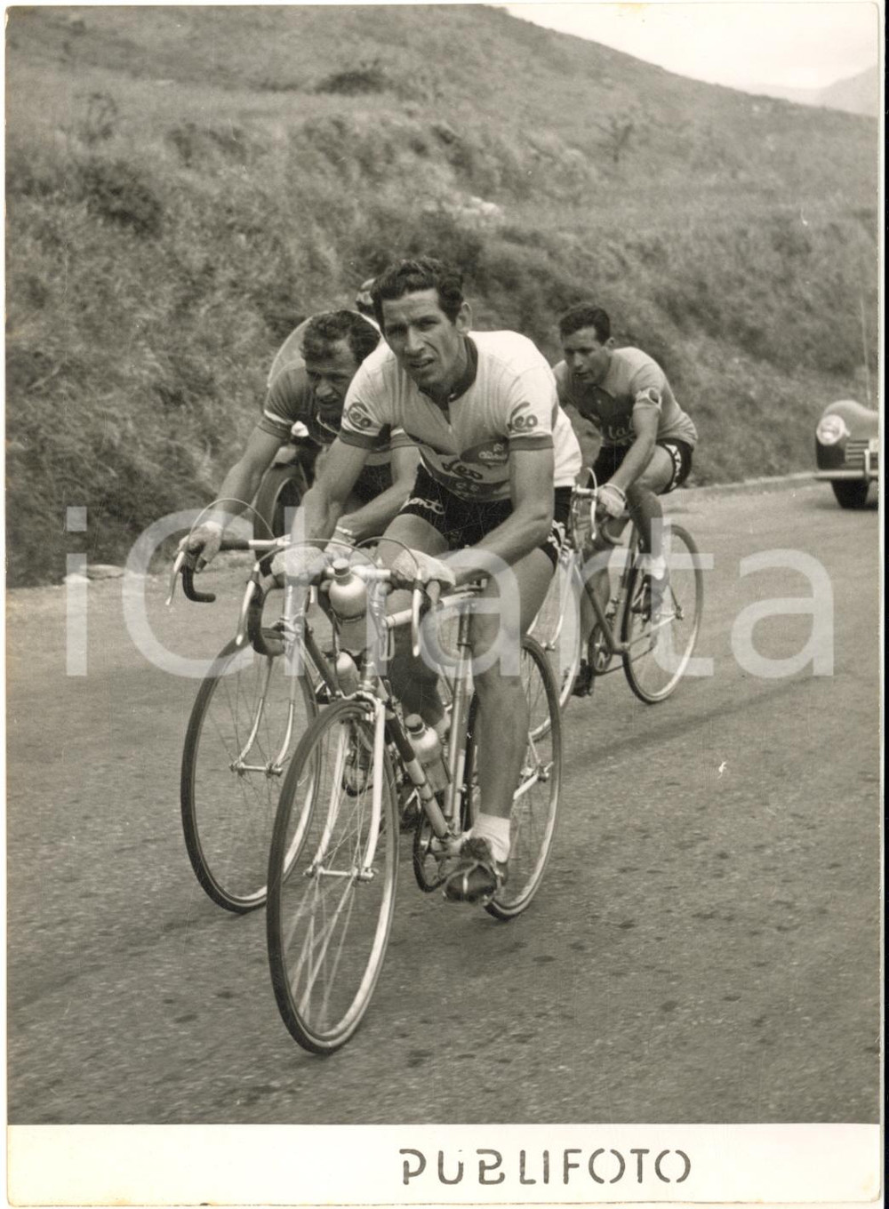 1955 GIRO D'ITALIA Giuseppe BURATTI Nello LAUREDI Bruno MONTI sul Col de Braus