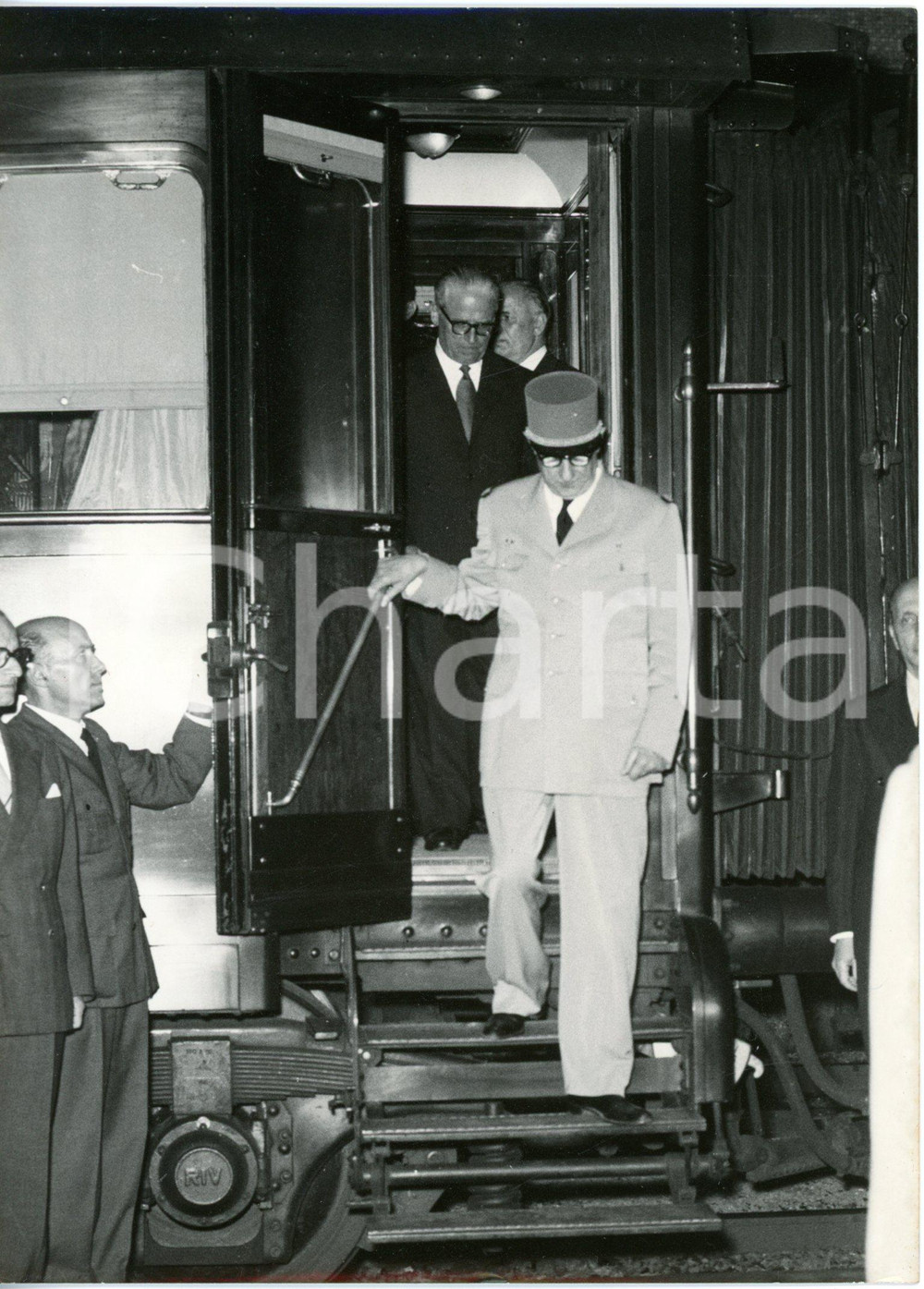 1959 ROMA - Arrivo di Giovanni GRONCHI e di Charles DE GAULLE - Foto 13x18