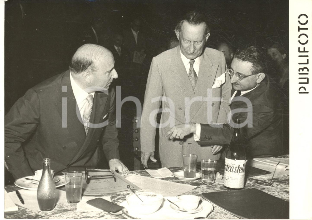 1954 NAPOLI Congresso DC - Mario SCELBA  e Giovanni LEONE - Foto 18x13 cm