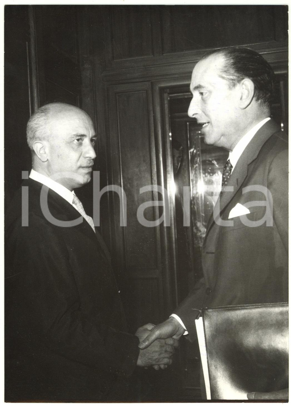 1960 ROMA VIMINALE Scambio di consegne tra Fernando TAMBRONI e Amintore FANFANI