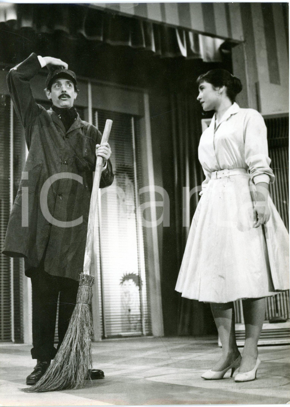 1958 LASCIA O RADDOPPIA? Dario FO con la concorrente Titina PAPA *Foto